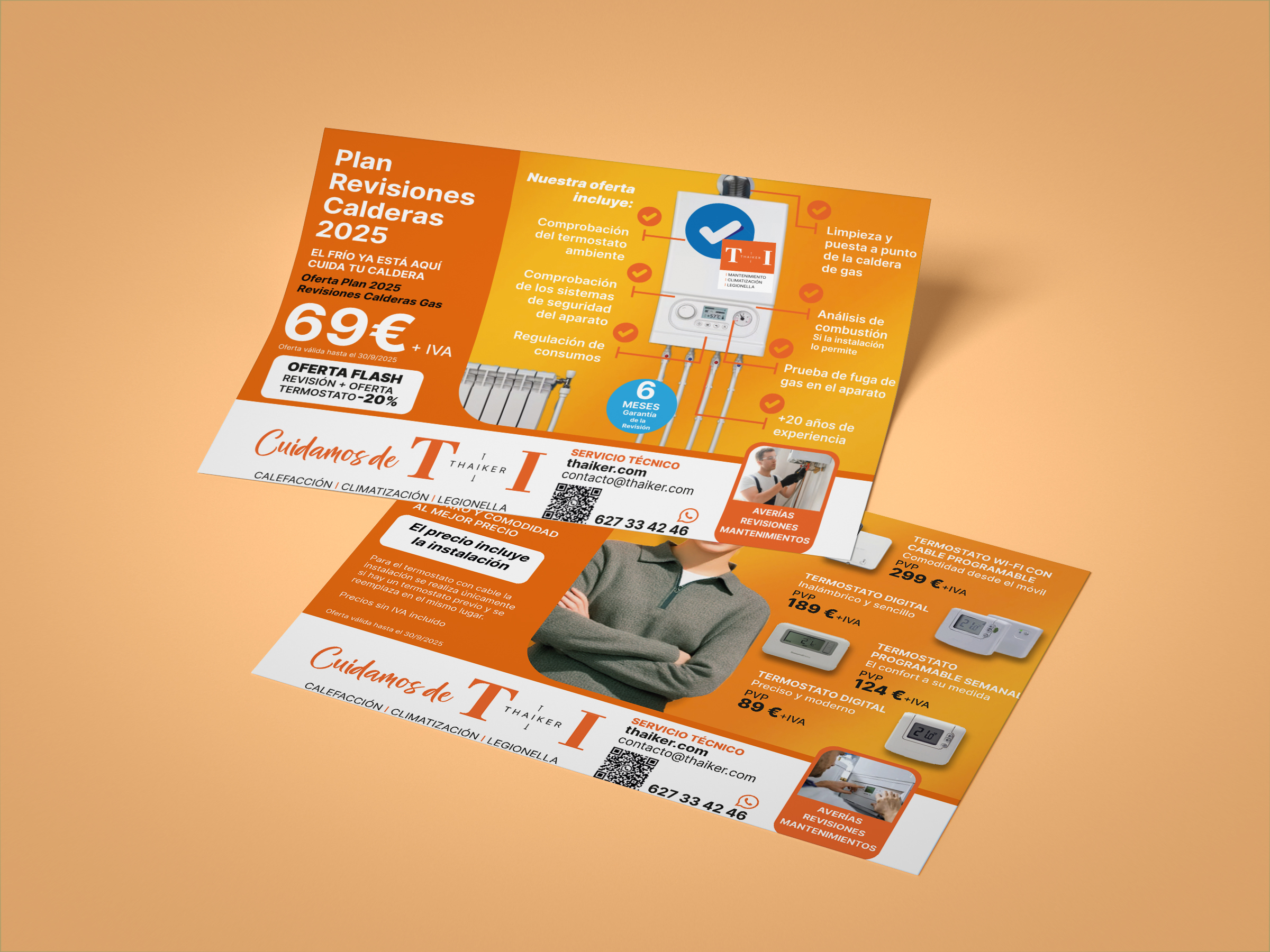 Diseño gráfico en Gijón para Thaiker Mantenimiento