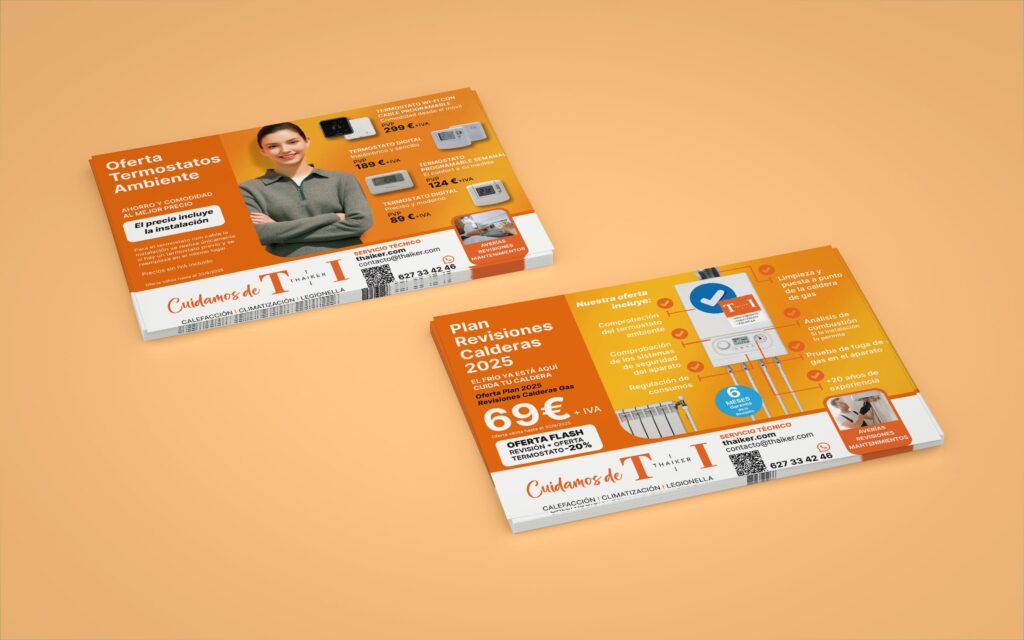 Diseño gráfico en Gijón para Thaiker Mantenimiento