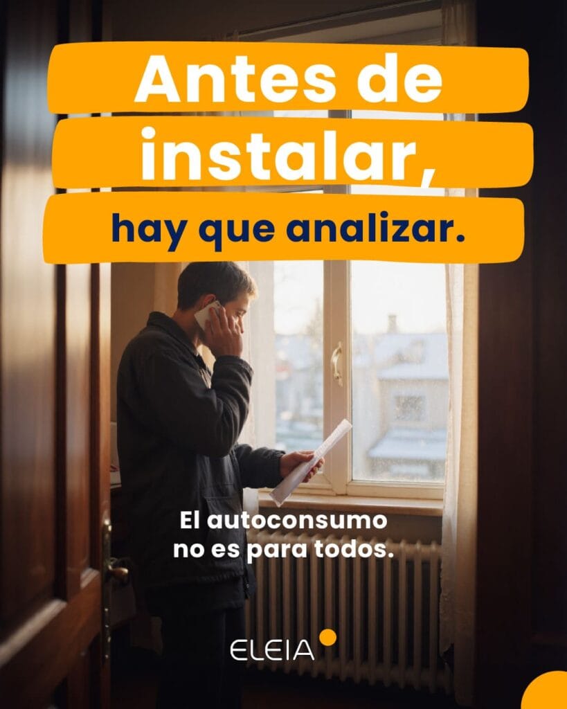 Publicación de ELEIA sobre análisis previo al autoconsumo energético antes de realizar una instalación